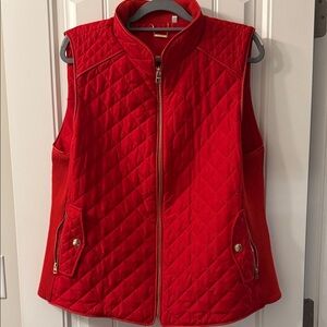 Chico's Vibrant Red Quilted Vest